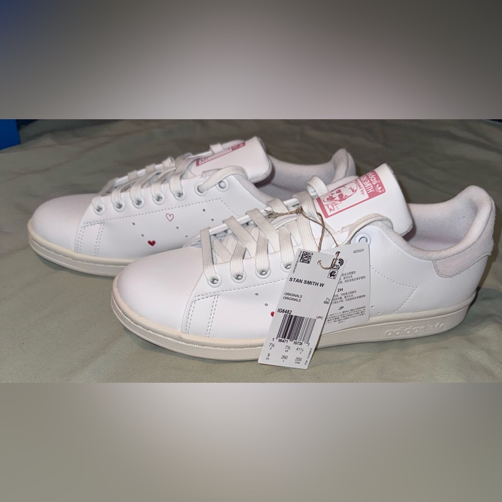 Adidas Originals White and Pink Sneakers